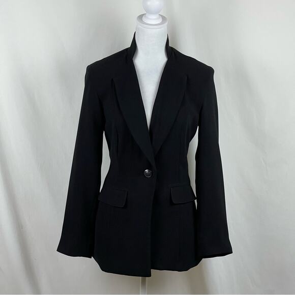 Cabi Black Dark Academia Neutral Minimalist Oversized Jacket Blazer NWOT Size 4- - Picture 2 of 12